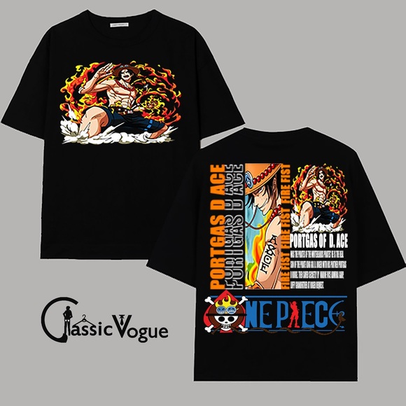 PORTGAS D. ACE ONE PIECE ANIME GRAPHIC OVERSIZED T-SHIRT FOR MEN’S & WOMEN’S - Picture 4 of 4